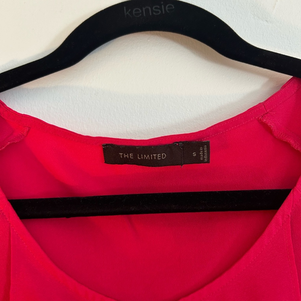 Deep Pink Ruffle Trim Blouse - Picture 3 of 6